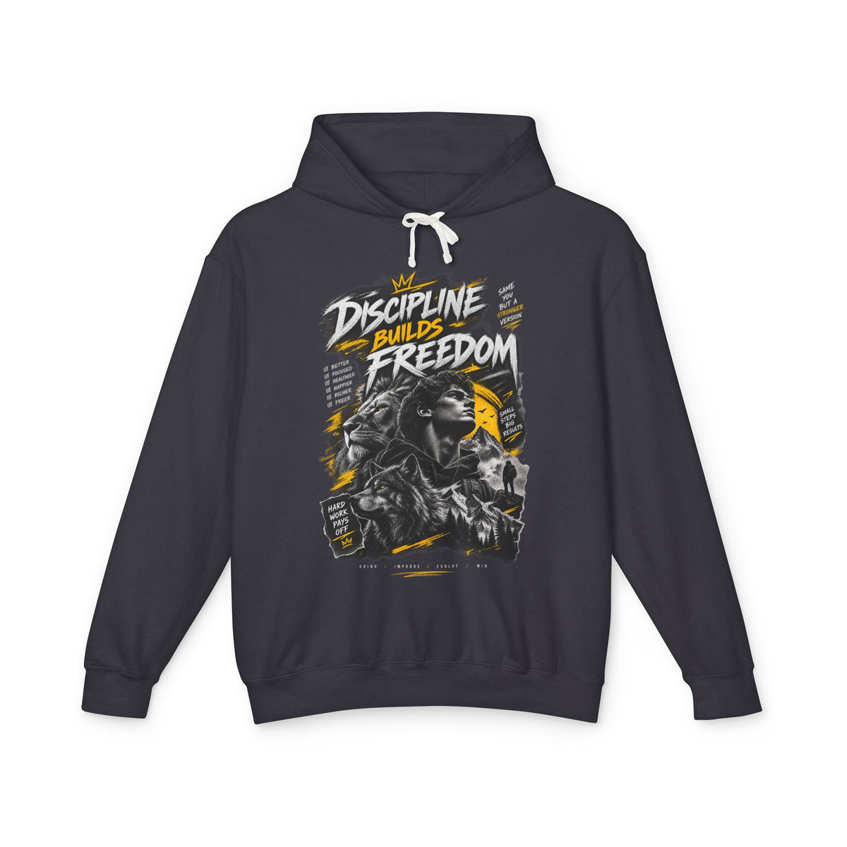 Discipline Builds Freedom Hoodie — Motivational Graphic Sweatshirt