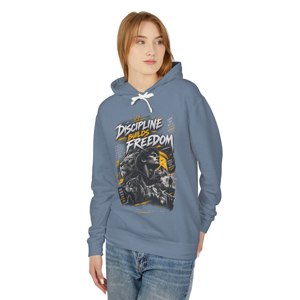 Discipline Builds Freedom Hoodie — Motivational Graphic Sweatshirt