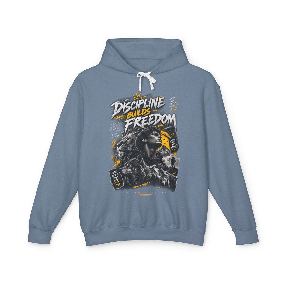 Discipline Builds Freedom Hoodie — Motivational Graphic Sweatshirt