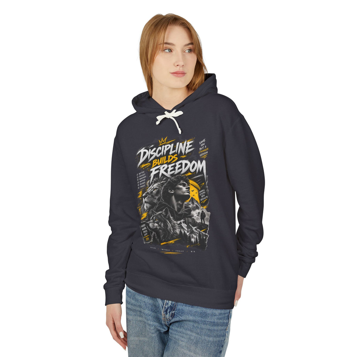Discipline Builds Freedom Hoodie — Motivational Graphic Sweatshirt